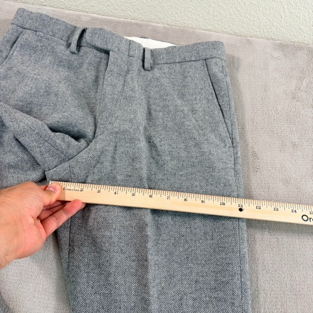 J.Crew Bowery Herringbone Wool Blend Dress Pants in‎ Grey Men 30x29 Classic Fit - Picture 7 of 11